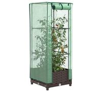 Vidaxl Jardinière Surélevée Avec Housse Aspect Rotin 160x40x123 Cm