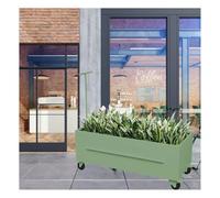 Jardinière surélevée avec roulettes - Jardinière en métal pour l'extérieur, idéal pour les cafés et les magasins de thé, améliore l'apparence du magasin, 120 x 40 x 40 cm