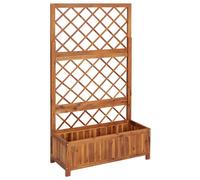 Vidaxl Lit Surélevé Avec Treillis 85x38x150 Cm Bois Massif D'acacia
