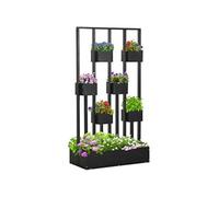 Jardinière surélevée - Outsunny - avec treillis feutre non tissé potager légumes fleurs - bois - 90x45x170cm - naturel