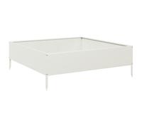 Jardinière surélevée - Blanc - 100 x 100 x 33,5 cm - En acier - Petits pots de fleurs - Pour plantes d'intérieur - Pour terrasse, jardin, parc, balcon
