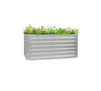 Jardinière surélevée - blumfeldt Blum High Grow Straight - Carré de potager - 120x60x60cm - Plate-bande surélevée - Acier - Argent - Volume: 432 l G