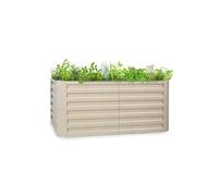 Jardinière surélevée - blumfeldt Blum High Grow Straight - Carré de potager - 120x60x60cm - Plate-bande surélevée - Acier - Beige - rustique G