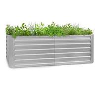 Jardinière surélevée - blumfeldt Blum High Grow Straight - Carré de potager - 200x60x100cm - Plate-bande surélevée - Acier - Argent Argent G