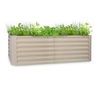 Jardinière surélevée - blumfeldt Blum High Grow Straight - Carré de potager - 200x60x100cm - Plate-bande surélevée - Acier - Beige G