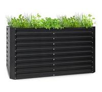 Jardinière surélevée - blumfeldt Blum High Grow Straight - Carré de potager - 200x90x100cm - Plate-bande surélevée - Acier - Noir G