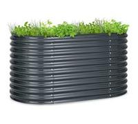 Jardinière surélevée - blumfeldt High Grow - Carré de potager - 160x80x80cm - Plate-bande surélevée - Zinc et aluminium - Gris foncé Gris G