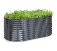 blumfeldt High Grow Straight - Potager surélevé, matériau: Acier galvanisé; Ø 0,6 mm, antirouille, 4 Barres de Protection en Aluminium 200 x 80 x 100 cm, Gris