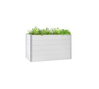 Jardinière surélevée - blumfeldt Nova Grow - Carré de potager - 150x91x100cm - Plate-bande surélevée - WPC aspect bois - Blanc