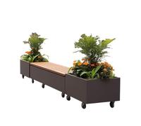 jardinière surélevée Combinaison de sièges jardinière d'extérieur | Support à fleurs en fer, tabouret de repos, place du bureau de vente municipal, auge mobile assise(Petit)