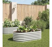 Jardinière surélevée de jardin, 160 x 80 x 44 cm, en acier galvanisé, argenté, pot de fleurs pour légumes, herbes et fleurs, jardinage robuste
