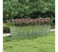 Jardinière surélevée de jardin, 320 x 40 x 77 cm, en acier galvanisé, argenté, robuste, pour plantes, légumes, herbes, fleurs, idéale pour le jardin, le balcon, la terrasse