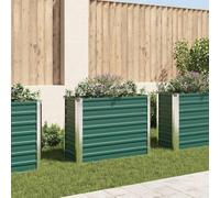 Jardinière surélevée de jardin en acier galvanisé, 100 x 40 x 77 cm, vert, jardinière robuste pour légumes, fleurs et herbes, fond ouvert pour un drainage optimal