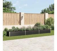 Jardinière surélevée de jardin en acier galvanisé - Pour l'extérieur et l'intérieur - 480 x 80 x 45 cm - Anthracite