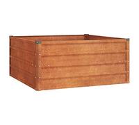 Jardinière surélevée en acier Corten - 100 x 100 x 45 cm - Grand pot de fleurs d'extérieur - Grand pot de fleurs pour l'intérieur - Pour jardin, terrasse, cour, parcs