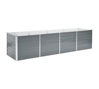 Jardinière surélevée en acier galvanisé, 320 x 80 x 77 cm, gris, durable et résistant aux intempéries, pour légumes, herbes et fleurs, idéal pour le jardin et le balcon