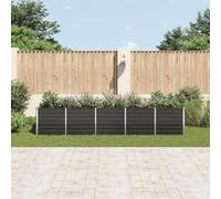 Jardinière surélevée en acier galvanisé - 400 x 80 x 77 cm - Anthracite - Petits pots de fleurs - Pot de fleurs d'intérieur - Pour parc, cour, balcon, terrasse