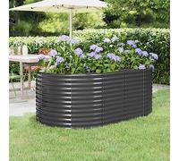 Jardinière surélevée en acier revêtu par pulvérisation - Pour extérieur et terrasse - 175 x 100 x 68 cm - Anthracite