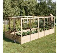 Jardinière surélevée en Bois pour extérieur, Grande jardinière Profonde de 11 Pieds avec Filet pour Le Jardinage de légumes, de Fleurs, d'herbes aromatiques (2,2 x 4,5 x 1,8 m)
