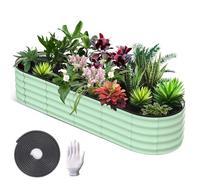 Jardinière surélevée en métal - 8 x 2 x 1,5 m - En acier inoxydable galvanisé - Kit de parterres surélevés autoportants - Jardinière pour légumes, fleurs et fruits - Grand parterre surélevé pour