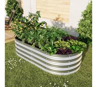 Jardinière surélevée en métal galvanisé - Lit de jardin surélevé pour l'extérieur - Pour légumes, fleurs et herbes - Robuste - Résistant à la rouille - Montage facile - 1 pièce de 4 x 2 x 1 m