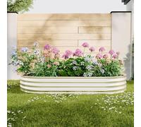 Jardinière surélevée en métal galvanisé - Lit de jardin surélevé pour l'extérieur - Pour légumes, fleurs et herbes - Robuste - Résistant à la rouille - Montage facile - 1 pièce de 8 x 1 x 1 m