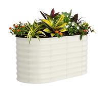 Jardinière surélevée en métal galvanisé pour extérieur, herbes, légumes, massifs surélevés résistants à la rouille pour jardinage, assemblage facile, jardinière d'extérieur (Beige, 120*60*60cm)