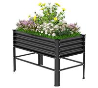 Jardinière surélevée en métal - Jusqu'à 272 kg - Jardinière surélevée de 122 x 60 x 81 cm - Avec trous de drainage - Pour légumes, herbes et fleurs - Convient pour le jardin, le balcon et la terrasse