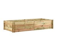 Jardinière surélevée en pin imprégné - 197 x 100 x 40 cm - Jardinière robuste pour culture de légumes - Pot de fleurs imputrescible pour jardin, terrasse, balcon