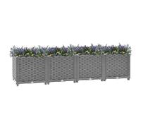 Jardinière surélevée en polypropylène 160 x 40 x 38 cm - Parterre de jardin durable pour légumes, herbes et fleurs - Idéal pour les petits jardins et balcons - Résistant aux intempéries et facile