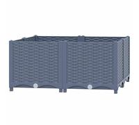 Jardinière surélevée en polypropylène 80 x 80 x 38 cm - Jardinière de jardin robuste pour légumes, herbes et fleurs - Idéal pour les petits jardins et balcons - Résistant aux intempéries et facile