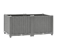Jardinière surélevée en polypropylène pour terrasse et intérieur - 80 x 40 x 38 cm