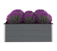 Jardinière surélevée en WPC - 150 x 100 x 54 cm - Gris - Grand pot de fleurs d'intérieur - Pour jardin, parc, terrasse, balcon