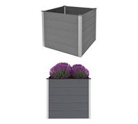 Jardinière surélevée en WPC - Pour jardin, terrasse - 100 x 100 x 91 cm - Gris