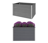 Jardinière surélevée en WPC - Pour jardin, terrasse - 150 x 100 x 91 cm - Gris