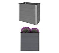 Jardinière surélevée en WPC - Pour l'extérieur - Pour terrasse - 100 x 50 x 91 cm - Gris