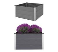 Jardinière surélevée en WPC - Pour l'extérieur - Pour terrasse et jardin - 100 x 100 x 54 cm - Gris