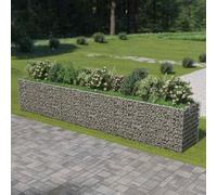 Jardinière surélevée gabion en acier galvanisé - Pot de fleurs d'extérieur pour jardin, terrasse - 540 x 90 x 100 cm