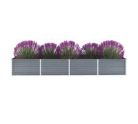 Jardinière surélevée galvanisée - 320 x 80 x 45 cm - Gris