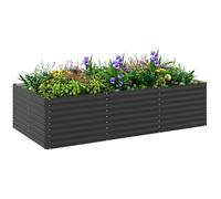 Jardinière surélevée galvanisée rectangulaire - Outsunny - fond ouvert - 240 x 120 x 60cm - Gris