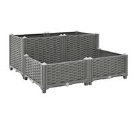 Jardinière surélevée - Grande jardinière surélevée - En polypropylène - 80 x 80 x 38 cm - Convient pour les balcons de jardin en plein air