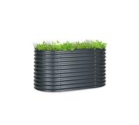 blumfeldt High Grow Straight - Potager surélevé, matériau: Acier galvanisé; Ø 0,6 mm, antirouille, 4 Barres de Protection en Aluminium, 160 x 80 x 80 cm, Gris