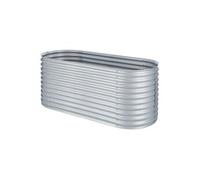 Jardinière surélevée - High Grow - Carré de potager - 200x80x100cm - Plate-bande surélevée - Tôle d'acier - Argent