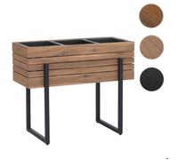 Jardinière surélevée HWC-P85 métal et bois d'acacia 68x80x30cm marron clair
