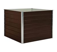 Jardinière surélevée - Marron - 100 x 100 x 77 cm - En acier galvanisé - Petit pot de culture - Jardinière de balcon - Pour jardin, parc, cour, balcon