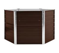 Jardinière surélevée - Marron - 129 x 129 x 77 cm - En acier galvanisé - Petit pot de fleurs - Grand pot de fleurs d'intérieur - Pour parcs, balcon, terrasse, jardin