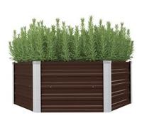 Jardinière surélevée Marron 129x129x46 cm Acier galvanisé Marron G