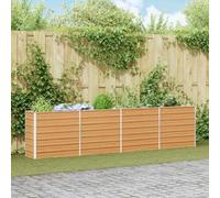 Jardinière surélevée marron clair, 320 x 40 x 77 cm, en acier galvanisé, résistant à la rouille, jardinière de jardin, robuste, pour plantes