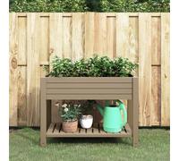 Jardinière surélevée marron clair - Pot de fleurs d'extérieur pour jardin, terrasse - 110 x 45 x 79 cm - Polypropylène