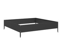 Jardinière surélevée - Noir - 100 x 100 x 26 cm - En acier - Petits pots de fleurs - Pour plantes d'intérieur - Pour terrasse, jardin, parc, balcon